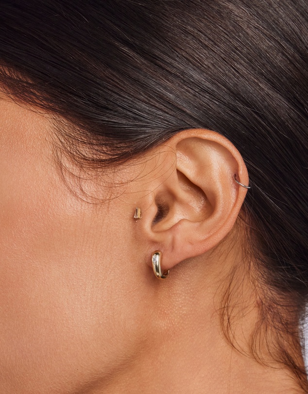 Zoe Olivia - 9K Gold Marquise Lab Grown Diamond Huggie Earrings