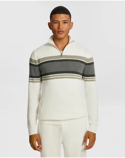 yd. - Brosnon 1/4 Zip Knit Jumper