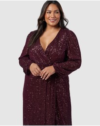 Pink Dusk by Curve Project - All I Want Sequin Maxi Dress