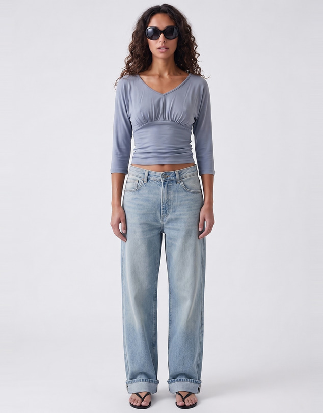 Style Addict - Ryana Top - Dusty Blue