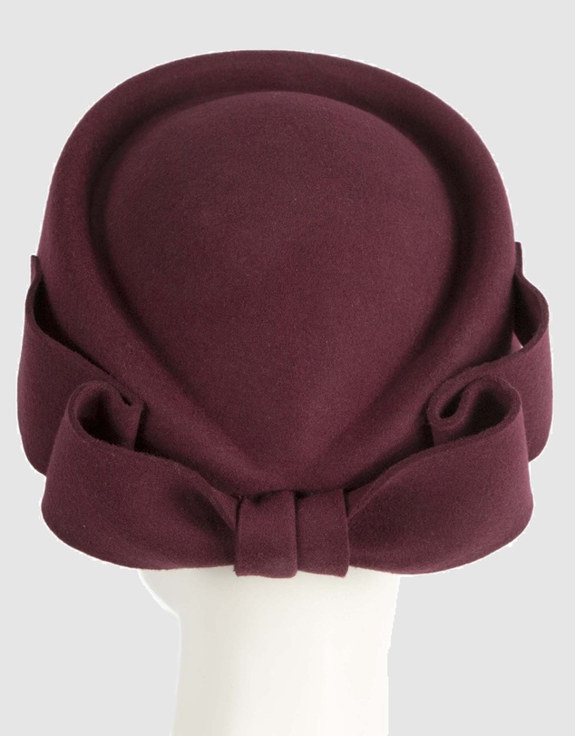 Max Alexander - Felt Wine Pillbox Hat