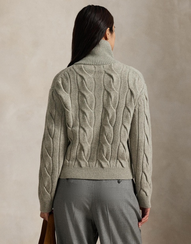 Polo Ralph Lauren - Cable Wool-Cashmere Funnelneck Cardigan - ICONIC EXCLUSIVE