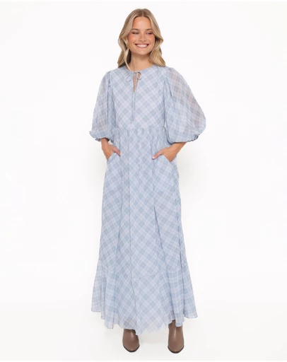 Petal & Pup - Cassina Maxi Dress - Blue Plaid