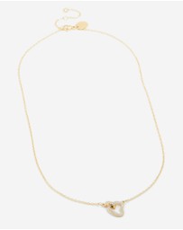 Lovisa - Waterproof Gold Plated Stainless Steel Cubic Zirconia Hollow Heart Necklace