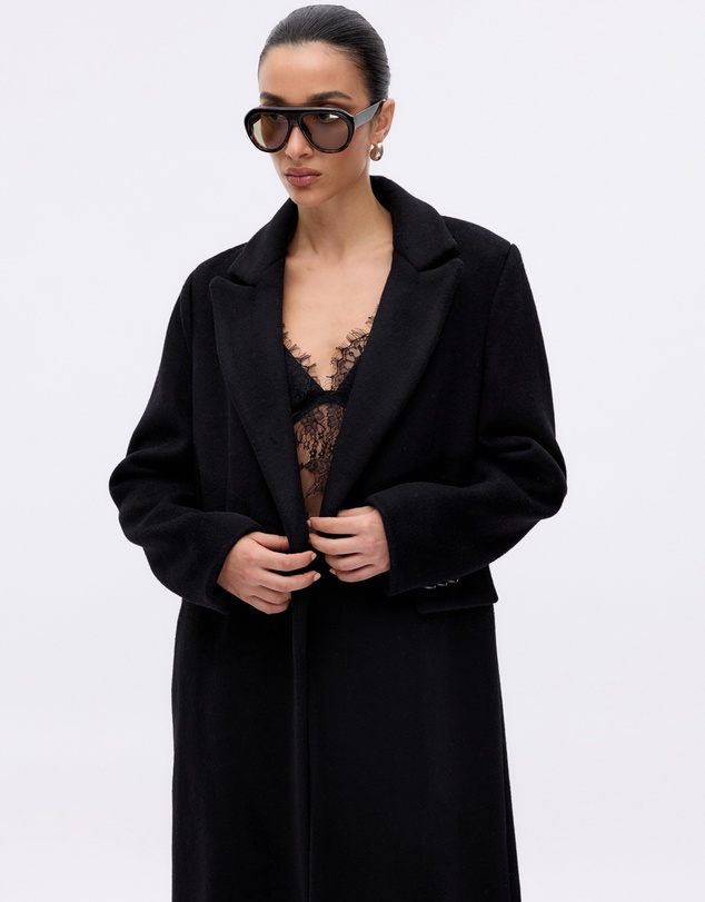 Revibe - Repaired Minima Esenciales Maren Brushed Wool Long Coat - AU 12
