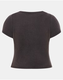 City Chic - Micro Pink Print Wash Tee