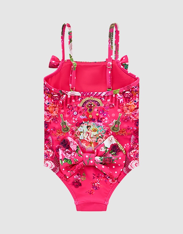Camilla - Straight Neck One Piece With Bows - Babies