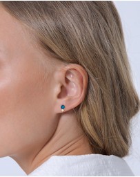 Elli Jewelry - Earrings Vintage with Zirconia Crystals And Opal Blue in 925 Sterling Silver