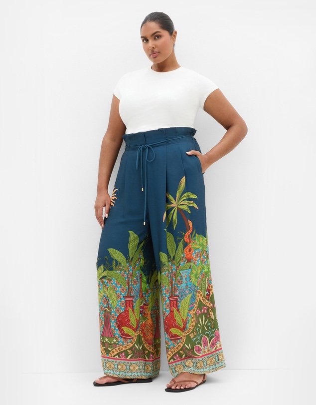City Chic - Fools Paradise Print Wide Leg Pant