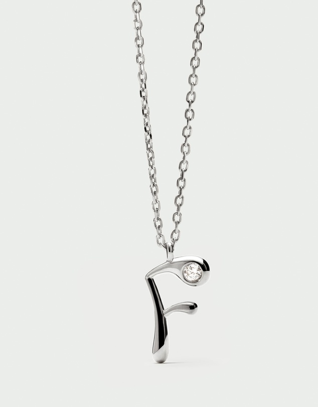 PDPAOLA - Initial 2026 F Silver Pendant Necklace