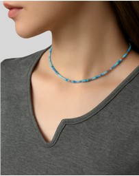 KAJA Clothing - Rainbow Glass Rice Bead Necklace-2pc