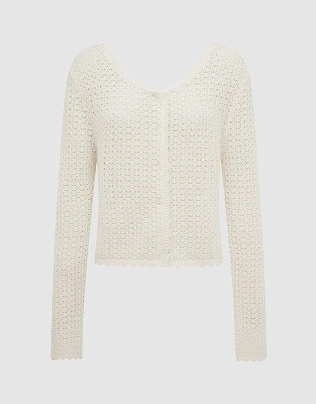 Peony - Pointelle Cardigan