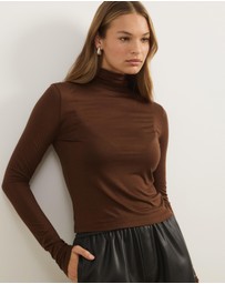 Atmos&Here - Wool Blend Roll Neck Long Sleeve Top
