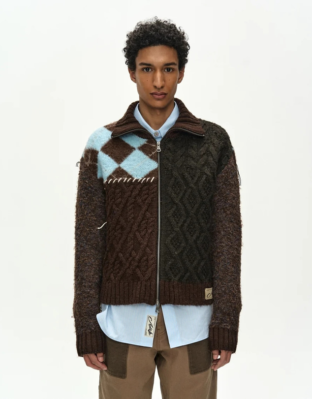 Andersson Bell - Patchwork Zip-Up Sweater