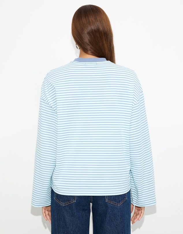 Dazie - Nostalgia Stripe Oversized LS Tee