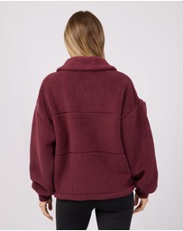 All About Eve - Cosy Club Teddy Jacket Wine