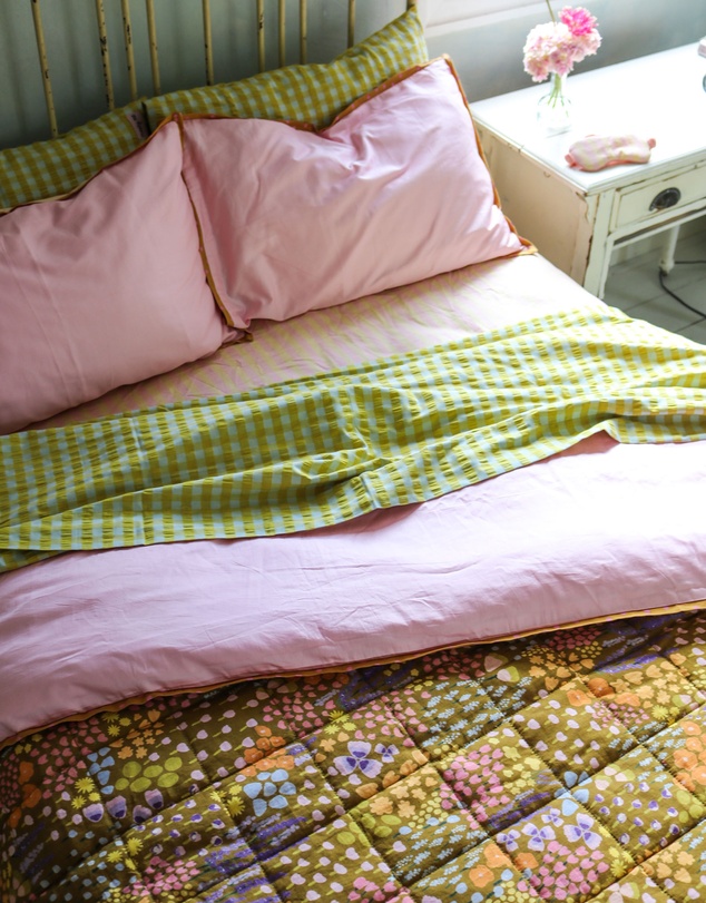 Mosey Me - Citrus Seersucker Flat Sheet