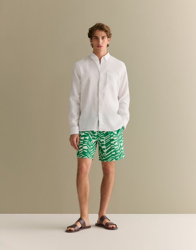 Trenery - Abstract Geo Swim Short in Billiard Green