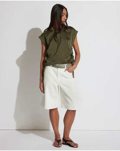 Decjuba - Alessia Satin Side Tie Tee