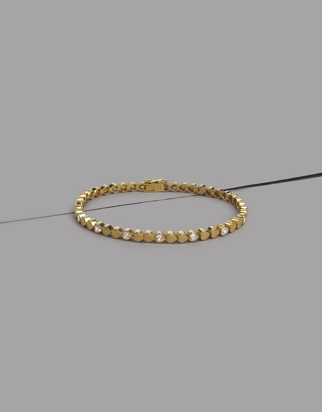 Wanderlust + Co - Multi Hearts 14K Gold Vermeil Bracelet