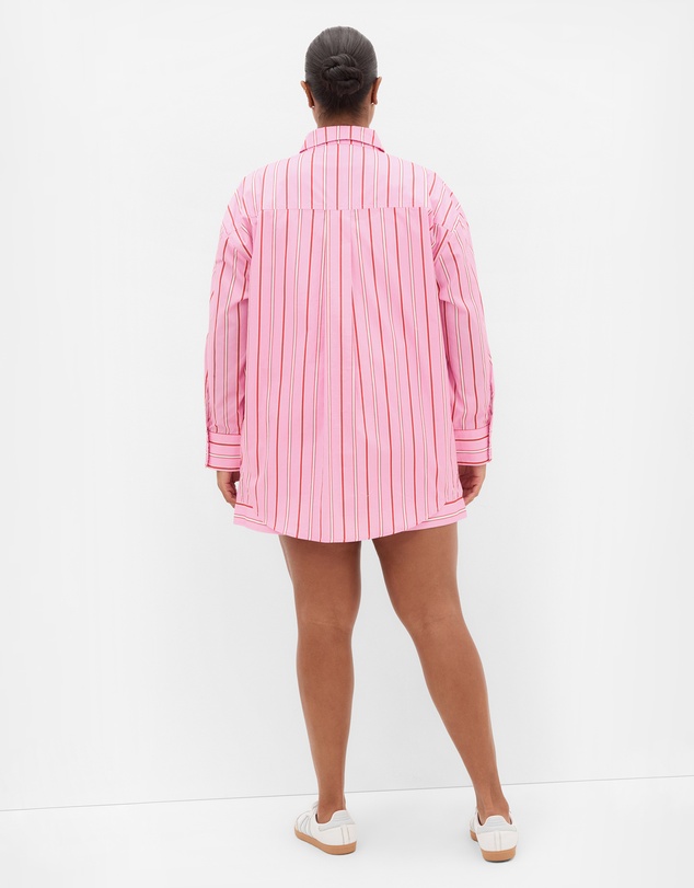 City Chic - Plus size Stassi Stripe Cotton Shirt - pink