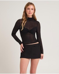 Alice In The Eve - Tae Twist Detail Mesh Turtleneck
