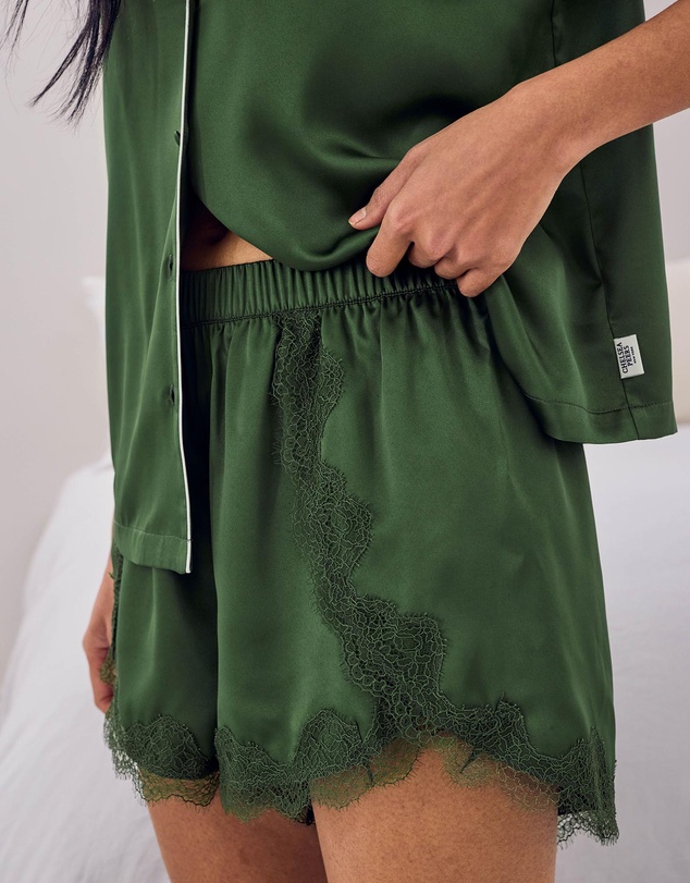 Chelsea Peers - Recycled Satin Button Up Pyjama Set