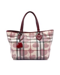 Pre-Loved by Azura Reborn - Pre-Loved House Check Coated Canvas Hearts Gracie Tote