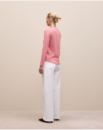 Trenery - Cotton Henley in Dusty Rose