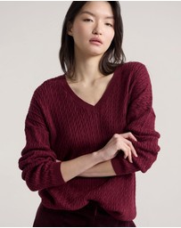 Oxford - Drew Cable V-Neck Knit