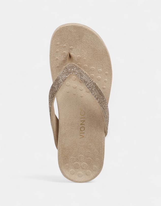 Vionic - Dillon Shine Toe Post Sandal - Champagne