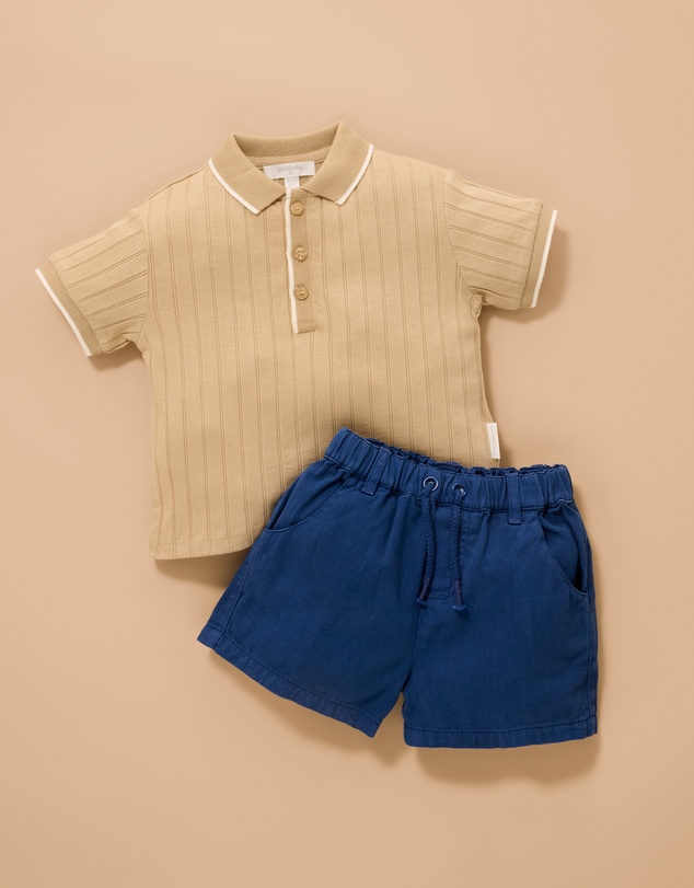 Purebaby - Rib Polo-Kids-Babies