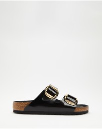Birkenstock - Arizona Big Buckle Natural Leather Patent Nappa Glamour - Women's