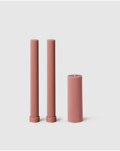 Black Blaze - Column Pillar Candle Combo