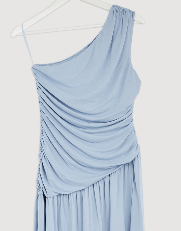 Revibe - Repaired AERE Aloma One Shoulder Ruched Dress - AU 12