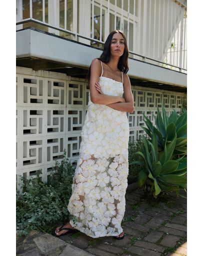 White Floral Sequin