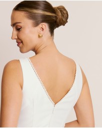 Six Stories - Pearl Trim Bubble Hem Mini Dress