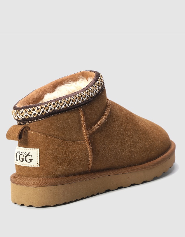 AusWooli Ugg Boots - Altona Sheepskin Wool Ankle Braid Boots