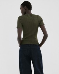 M.N.G - Ribbed Knit T-Shirt