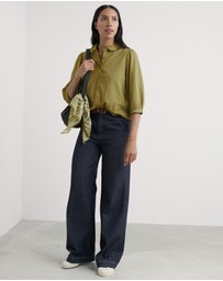 Seasalt - Seasalt Cornwall Green Hope Cottage Organic Cotton Check Blouse