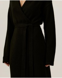 Tussah - Ella Knitted Wrap Front Long Sleeve Midi Dress