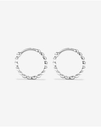 Michael Hill - 13.5mm Large Beaded Huggie Earrings in Sterling Silver