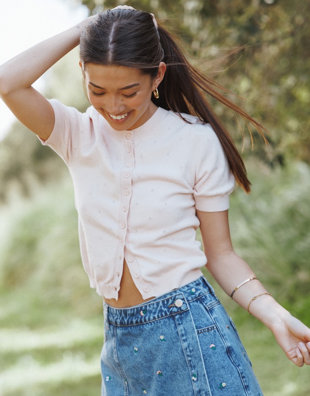 Petal & Pup - Monae Pointelle Button Up Top - Pink