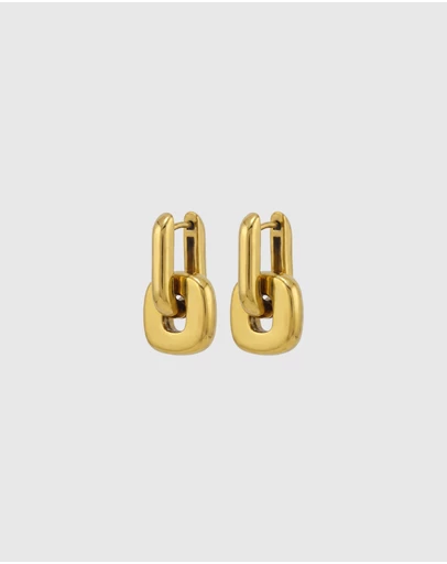 Miz Casa and Co - Linked Chain Huggie Earrings