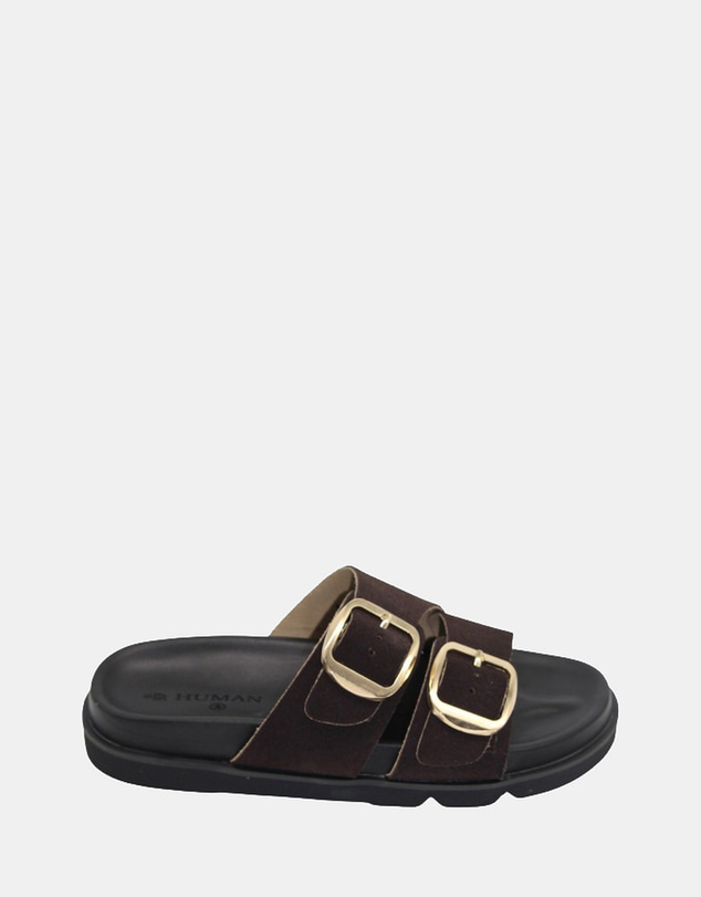 Human - Women's Ruby Slide Sandals Choc Suede
