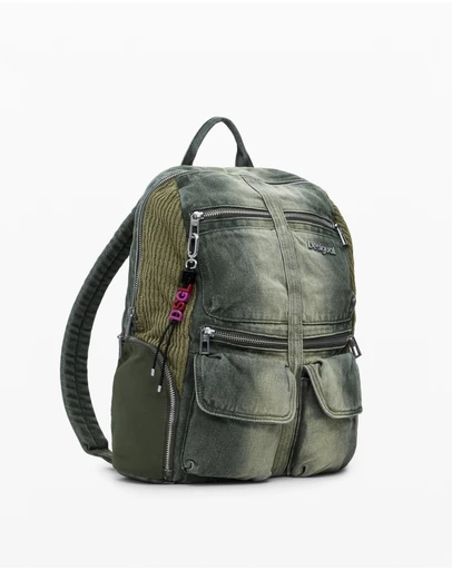 Desigual - Large combined denim backpack