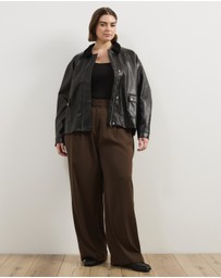 Atmos&Here Curvy - Mabel Leather Look Jacket