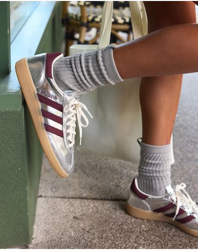 Silver Met & Maroon & Off White