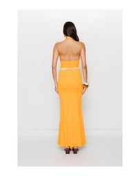 The Wolf Gang - Giro Halter Dress - Tangerine Swirl