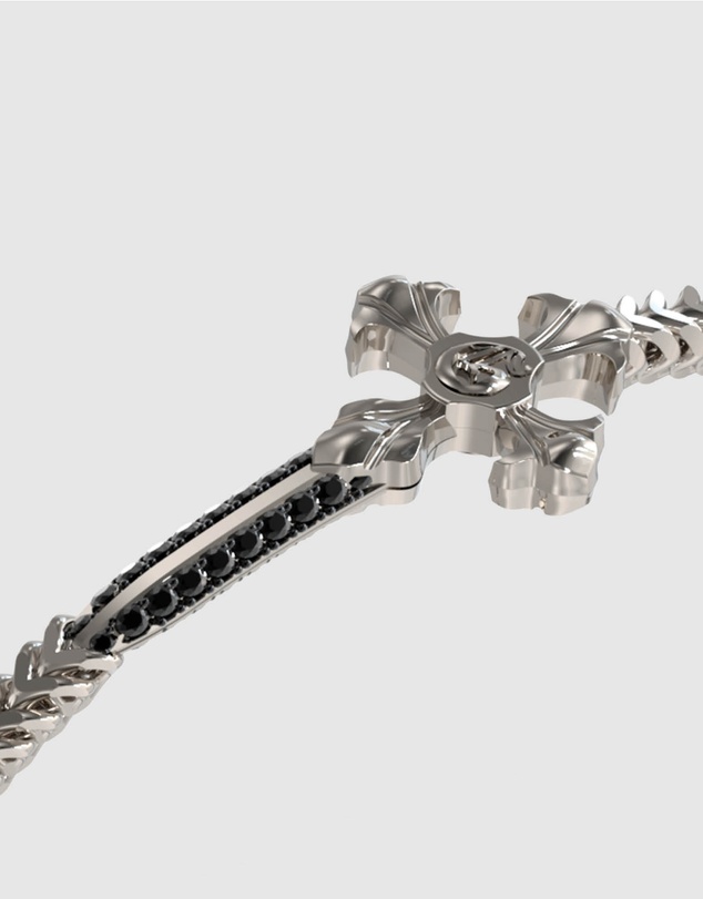 GUESS - Silver-Tone Rebel Knight Bracelet